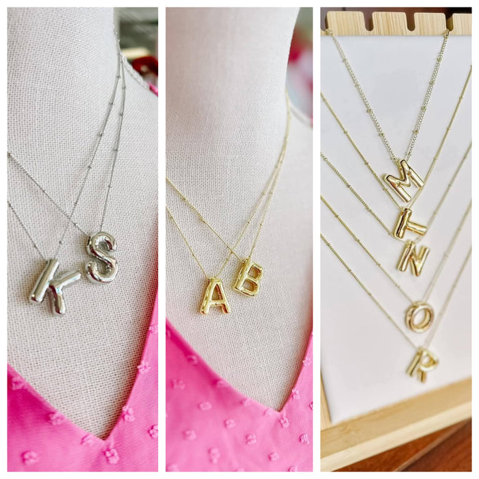 Bubble Initial Necklace