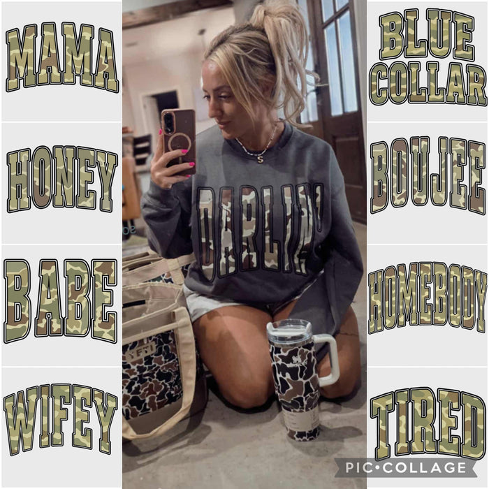 Camo Wording ADULT & YOUTH TEE OR PULLOVER