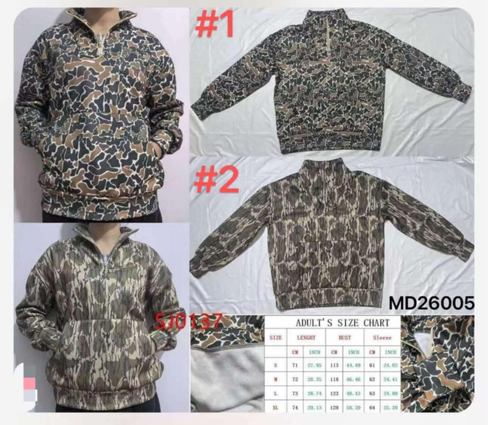 Camo Zip Pullovers 🍋