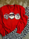 Checkered Santa Graphic Tee or Pullover