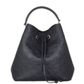 Elle Embossed Drawstring Bag Black