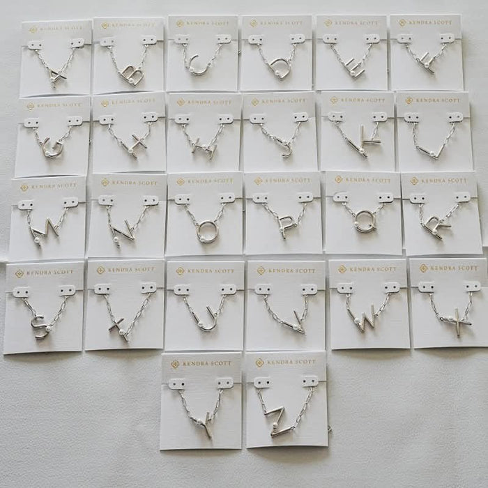 K-S Silver Pearl Initial Necklace