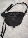 L Black Braided Bum Bag