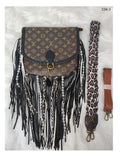 L Boho Fringe Bag Leopard Strap 2