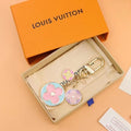 L Flower Charm Keychain