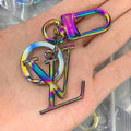 L Logo Keychain Chrome Oil