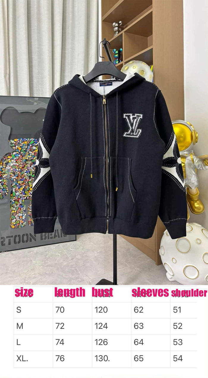 L Mono Zip Up B&W