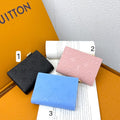 L Mono Zip Wallet Black/Pink/Blue