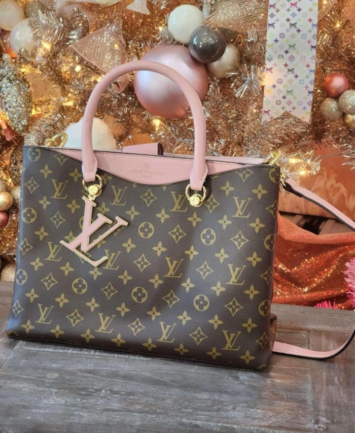 L Mono/Light Pink Tote