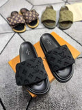 L Pillow Mono Slide Sandal Black