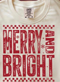 Merry & Bright Checkered ADULT & YOUTH TEE OR PULLOVER