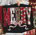 Merry Leopard Disco Font ADULT & YOUTH TEE OR PULLOVER