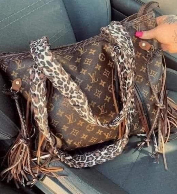 Mono Boho Tassle/Leopard Bag