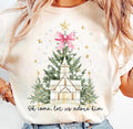 Oh come let us adore him ADULT & YOUTH TEE OR PULLOVER
