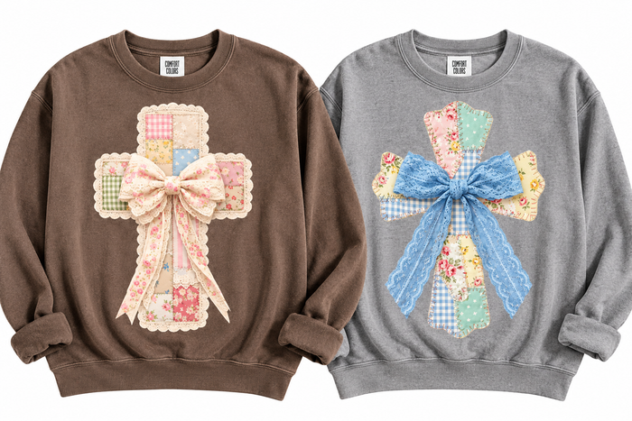 Patchwork cross pullover