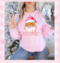 Pink Iconic Santa Graphic Tee or Pullover