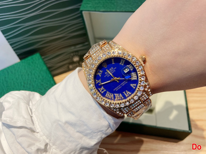 R Watches Encrusted 4-8 -Gold