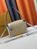Silver/tan L bag