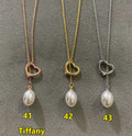 T Heart Pearl Necklace