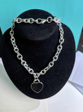 T&C Thick Black Heart Necklace